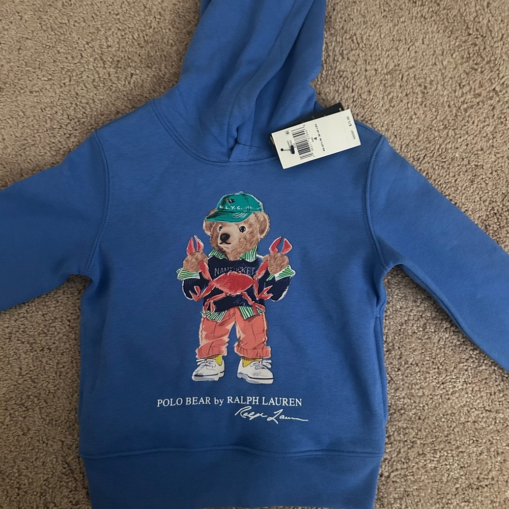 Ralph Lauren polo NWT Blue Signature teddy Character Hoodie